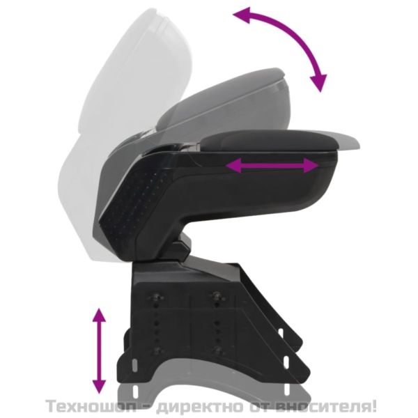 Подлакътник за кола универсален черен 13x33x(33-53) см ABS