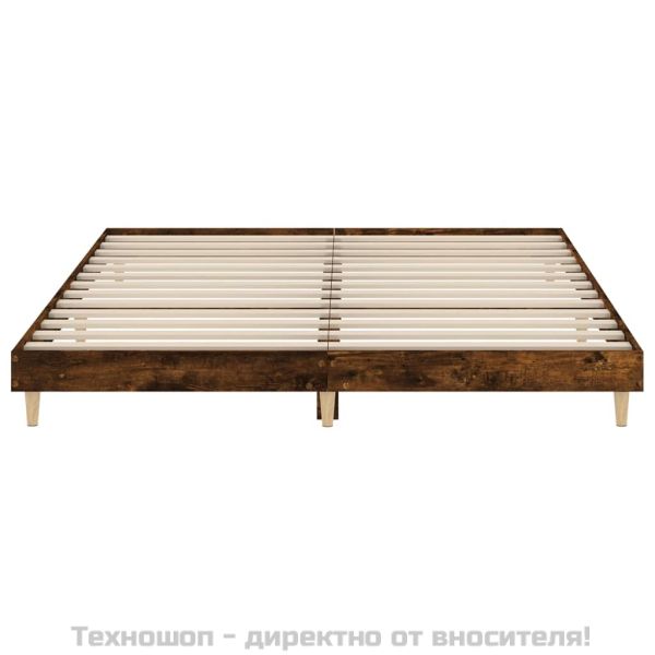 Рамка за легло без матрак опушен дъб 150x200 см инженерно дърво