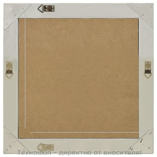 Стенно огледало, бароков стил, 60x60 см, сребристо