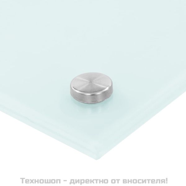 Кухненски гръб, бял, 100x60 см, закалено стъкло