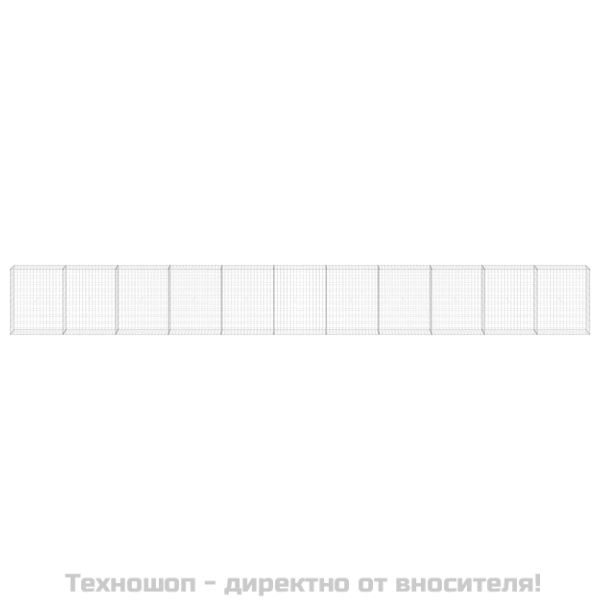 Габионна стена с капаци, поцинкована стомана, 900x30x100 см