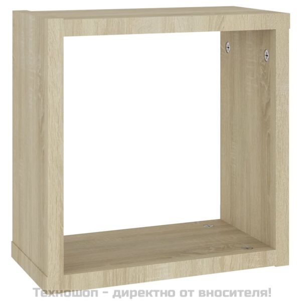 Стенни кубични рафтове, 2 бр, дъб сонома, 30x15x30 см