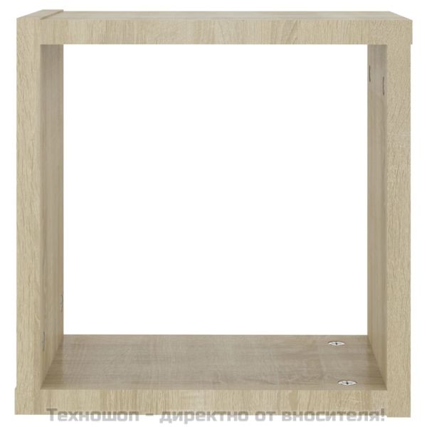 Стенни кубични рафтове, 2 бр, дъб сонома, 30x15x30 см