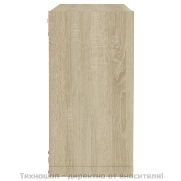Стенни кубични рафтове, 2 бр, дъб сонома, 30x15x30 см