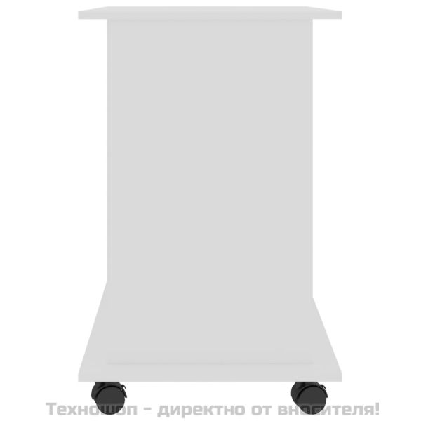 Компютърно бюро, бяло, 80x50x75 см, инженерно дърво