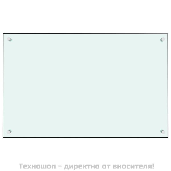 Кухненски гръб, бял, 80x50 см, закалено стъкло