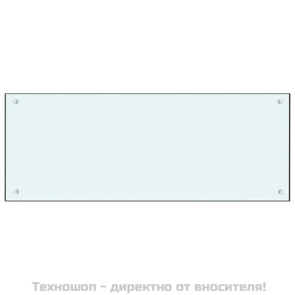 Кухненски гръб, бял, 100x40 см, закалено стъкло
