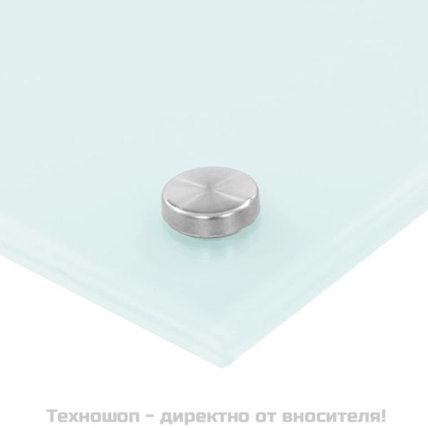 Кухненски гръб, бял, 100x50 см, закалено стъкло