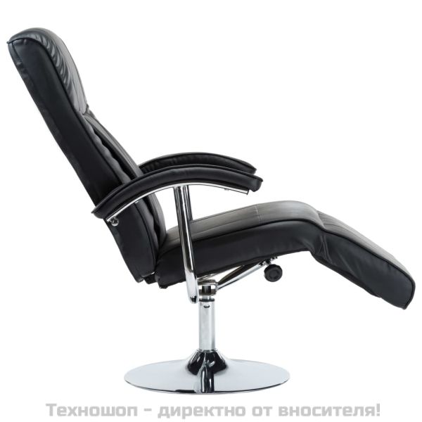 ТВ фотьойл, черен, изкуствена кожа