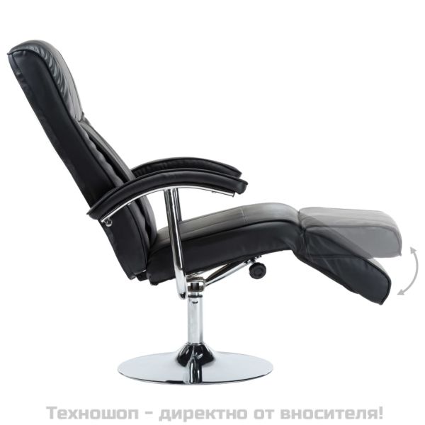 ТВ фотьойл, черен, изкуствена кожа