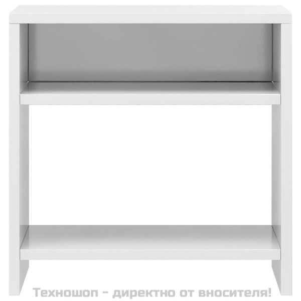 Нощни шкафчета, бял гланц, 2 бр, 40x30x40 см, инженерно дърво