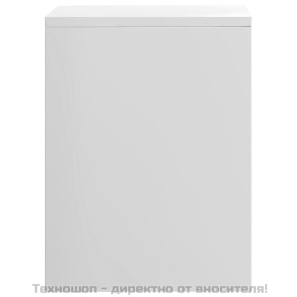 Нощни шкафчета, бял гланц, 2 бр, 40x30x40 см, инженерно дърво