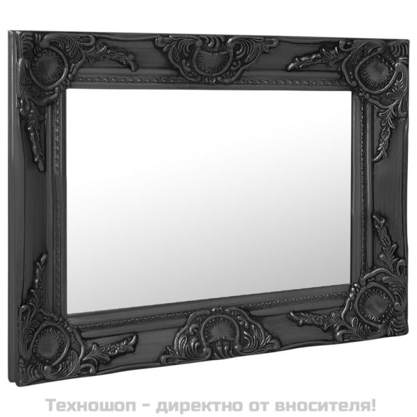 Стенно огледало, бароков стил, 50x40 см, черно