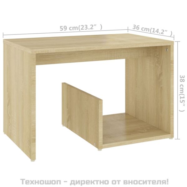 Странична маса, дъб сонома, 59x36x38 см, инженерно дърво