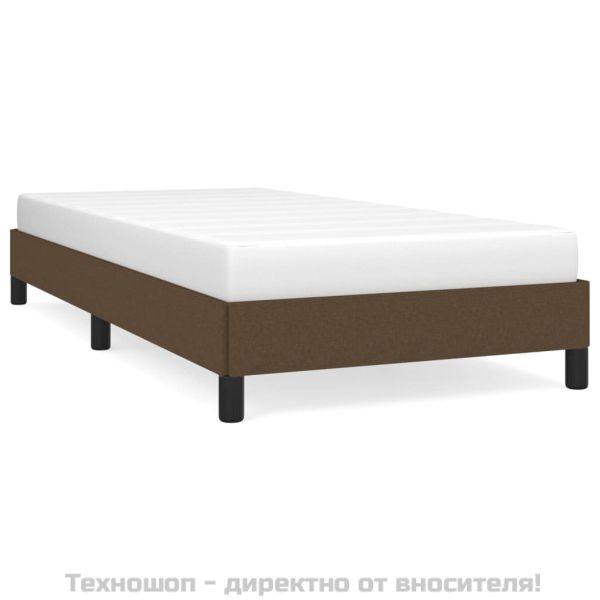 Рамка за легло без матрак, тъмнокафява, 80x200 см, плат