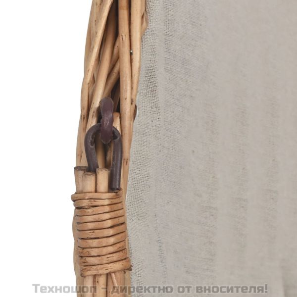 286989 Firewood Basket with Handle 61,5x46,5x58 cm Brown Willow