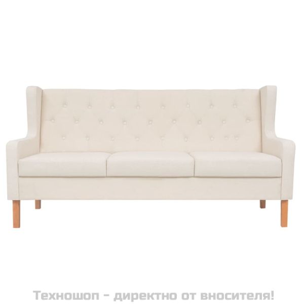 3-местен диван от плат, кремавобял