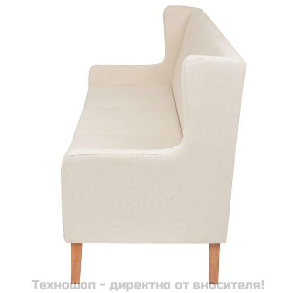 3-местен диван от плат, кремавобял