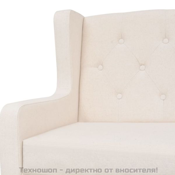 3-местен диван от плат, кремавобял