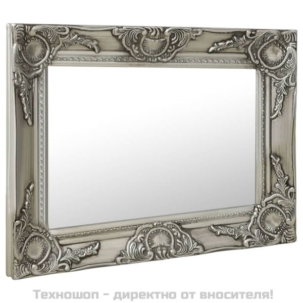 Стенно огледало, бароков стил, 50x40 см, сребристо