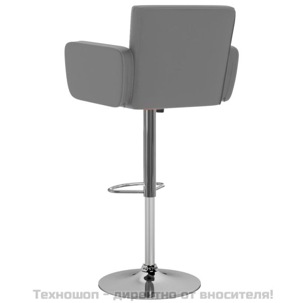 Бар табуретки, 2 бр, сиви, изкуствена кожа