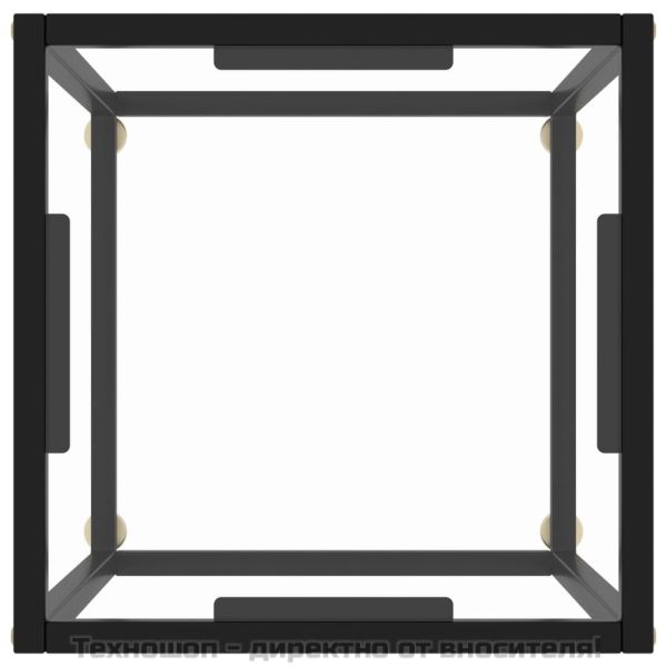 Кафе маса, черна, със закалено стъкло, 40x40x50 см