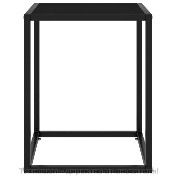 Кафе маса, черна, с черно стъкло, 40x40x50 см