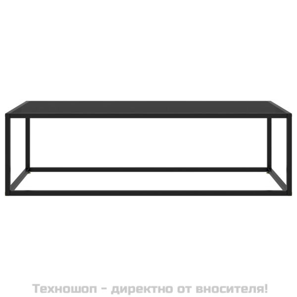 Кафе маса, черна, с черно стъкло, 120x50x35 см