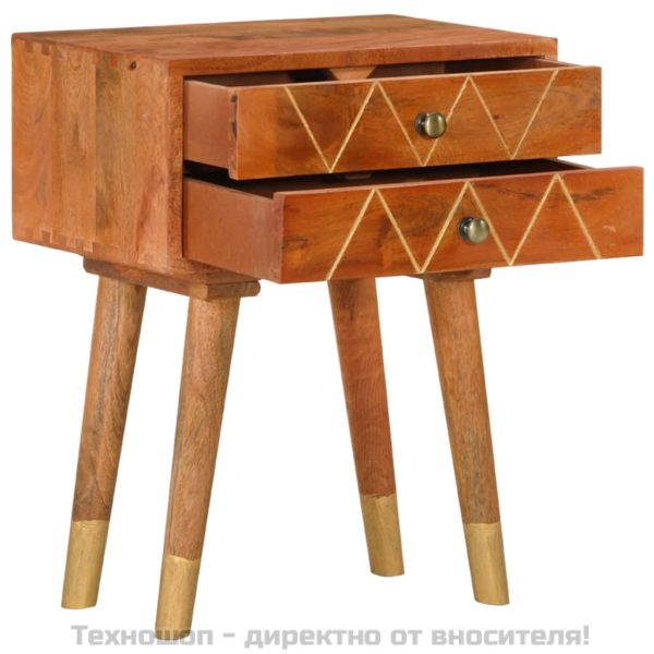 Нощно шкафче, 43x30x58 см, мангово дърво масив