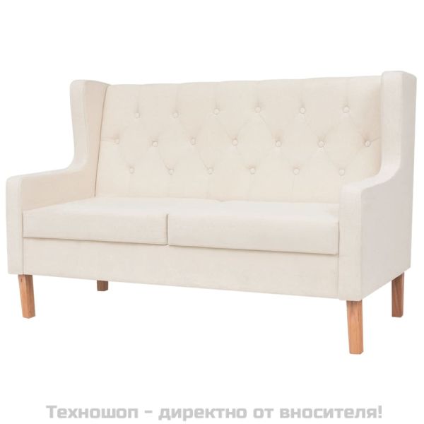 Комплект дивани от 3 части текстил кремавобял