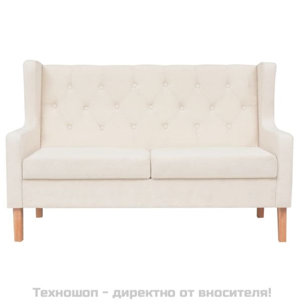 Комплект дивани от 2 части текстил кремавобял