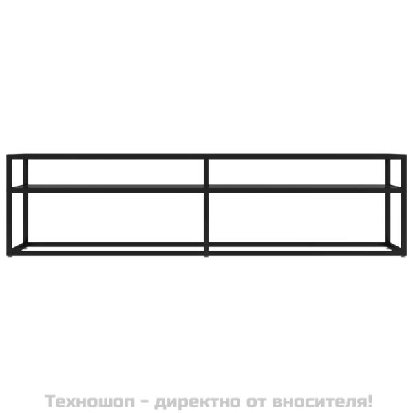 ТВ шкаф, черен, 160x40x40,5 см, закалено стъкло