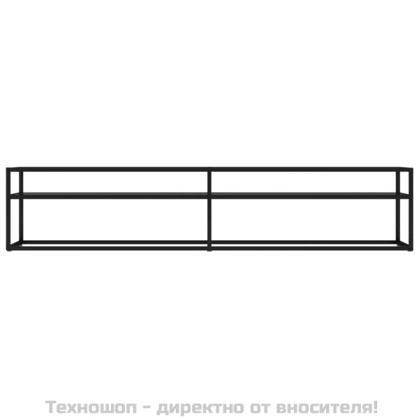 ТВ шкаф, черен, 200x40x40,5 см, закалено стъкло