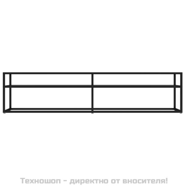 ТВ шкаф, черен, 180x40x40,5 см, закалено стъкло