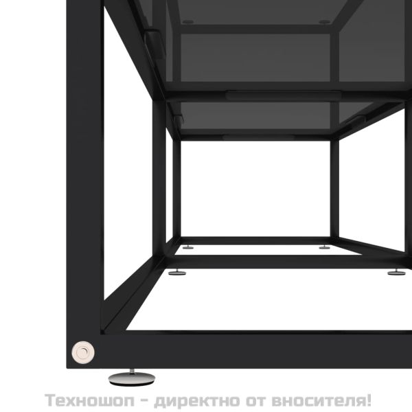 ТВ шкаф, черен, 180x40x40,5 см, закалено стъкло