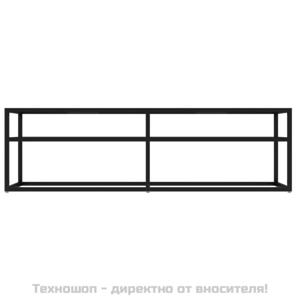 ТВ шкаф, черен, 140x40x40,5 см, закалено стъкло