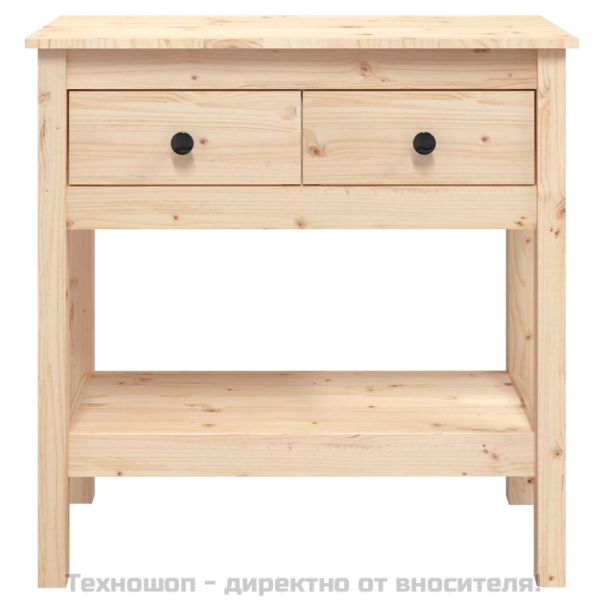 Конзолна маса, 75x35x75 см, борово дърво масив