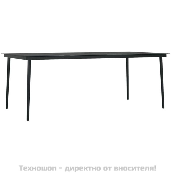 Градински трапезен комплект, 7 части, черен