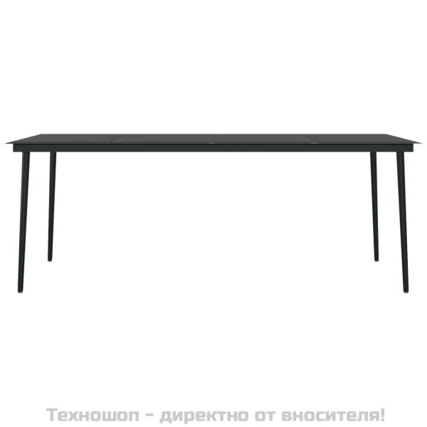 Градински трапезен комплект, 7 части, черен