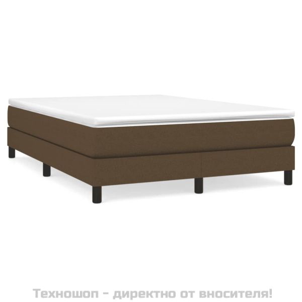 Рамка за легло с пружини, тъмнокафява, 140x190 см, плат