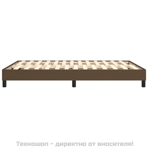 Рамка за легло с пружини, тъмнокафява, 140x190 см, плат