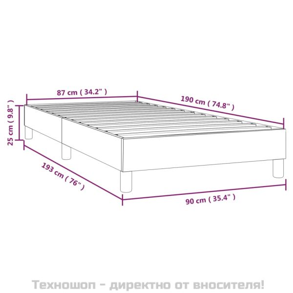 Рамка за легло с пружини черна 90x190 см изкуствена кожа