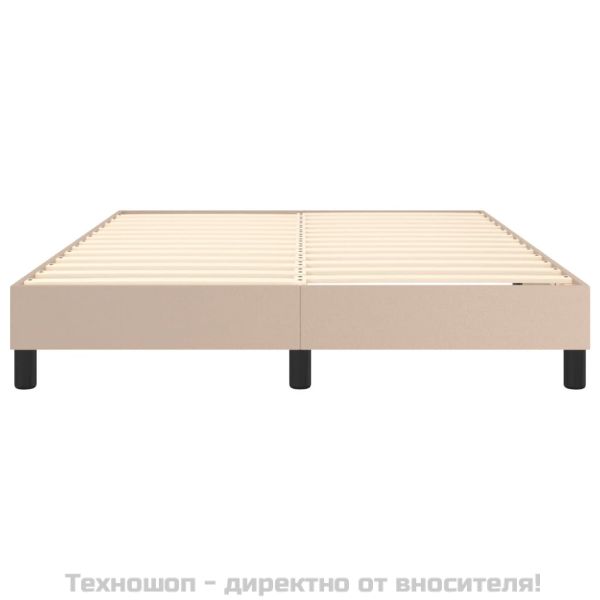 Рамка за легло с пружини, капучино, 140x200 см, изкуствена кожа