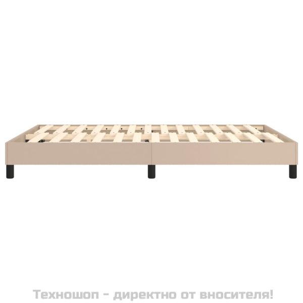 Рамка за легло с пружини, капучино, 140x200 см, изкуствена кожа