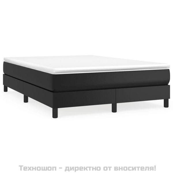 Рамка за легло с пружини черна 140x200 см изкуствена кожа