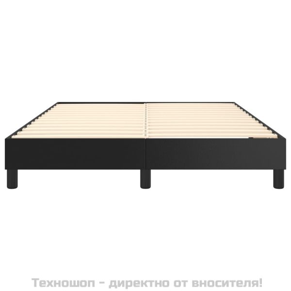 Рамка за легло с пружини черна 140x200 см изкуствена кожа