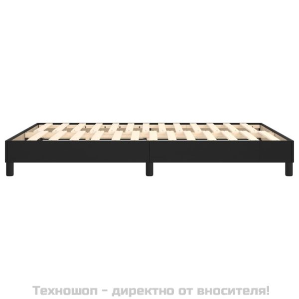 Рамка за легло с пружини черна 140x200 см изкуствена кожа