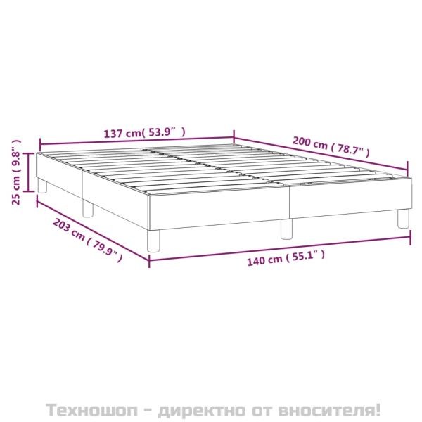 Рамка за легло с пружини черна 140x200 см изкуствена кожа