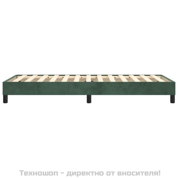 Рамка за легло с пружини, тъмнозелена, 90x190 см, кадифе