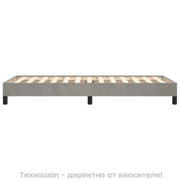 Рамка за легло без матрак, светлосива, 90x190 см, кадифе